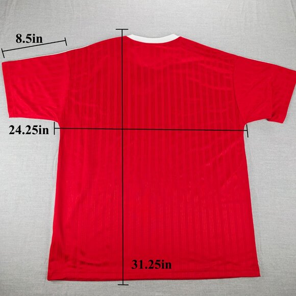 Adidas Original Trefoil Adicolor PolyTee Shirt Men Size L IM9458 Red NWT Scarlet - Picture 9 of 9